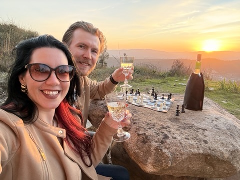 Tobias and Silvia enjoying time together in Seia, Portugal